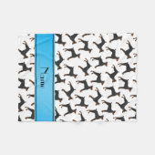 パーソナライズな一流の白い(犬)ドーベルマン・ピンシェル フリースブランケット (正面(横))