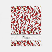 パーソナライズな一流の白い(鳥)ショウジョウコウカンチョウパターン フリースブランケット (正面)