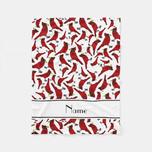 パーソナライズな一流の白い(鳥)ショウジョウコウカンチョウパターン フリースブランケット (正面)