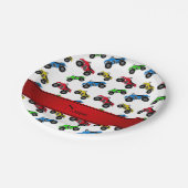 パーソナライズな一流の白いatvパターン ペーパープレート (アングル)