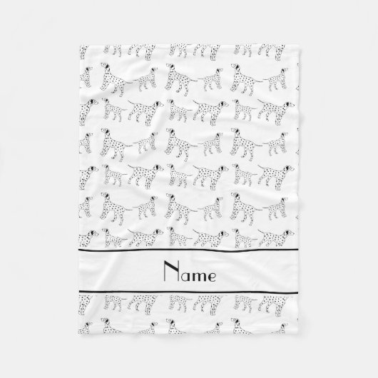 パーソナライズな一流の白いdalmatian犬 フリースブランケット (正面)