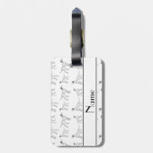 パーソナライズな一流の白いdalmatian犬 ラゲッジタグ (裏面縦)