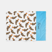 パーソナライズな一流の白いplatypusパターン フリースブランケット (正面(横))