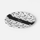 パーソナライズな一流の白いskydivingパターン ペーパープレート (アングル)