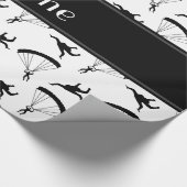 パーソナライズな一流の白いskydivingパターン ラッピングペーパー (角)