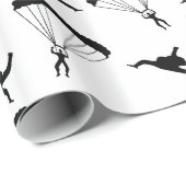 パーソナライズな一流の白いskydivingパターン ラッピングペーパー (ロールコーナー)