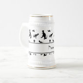 パーソナライズな一流の白いtrexの恐竜 ビールジョッキ (正面左)