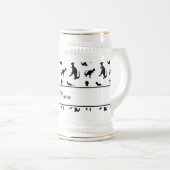 パーソナライズな一流の白いtrexの恐竜 ビールジョッキ (正面右)