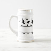 パーソナライズな一流の白いtrexの恐竜 ビールジョッキ (左)
