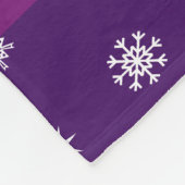 パーソナライズな一流の白くまの紫色の雪片 フリースブランケット (角)
