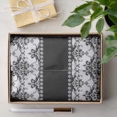 パーソナライズな一流の白く黒いダマスク織 薄葉紙 (ギフト)