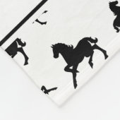パーソナライズな一流の白く黒い馬パターン フリースブランケット (角)
