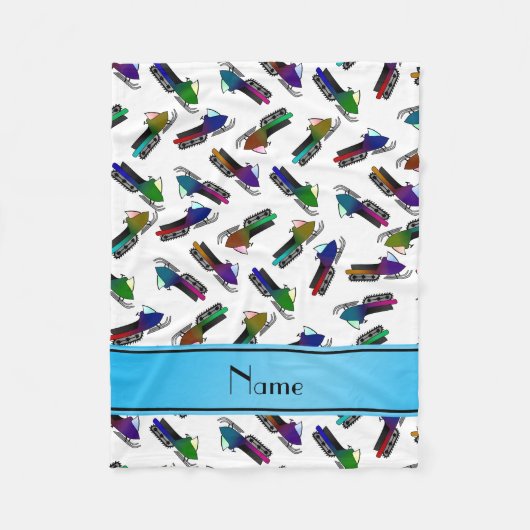 パーソナライズな一流の白のスノーモービル フリースブランケット (正面)