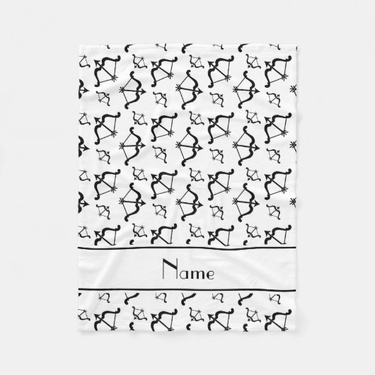 パーソナライズな一流の白は矢を曲げます フリースブランケット (正面)