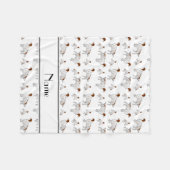 パーソナライズな一流の白人の英国セッター フリースブランケット (正面(横))