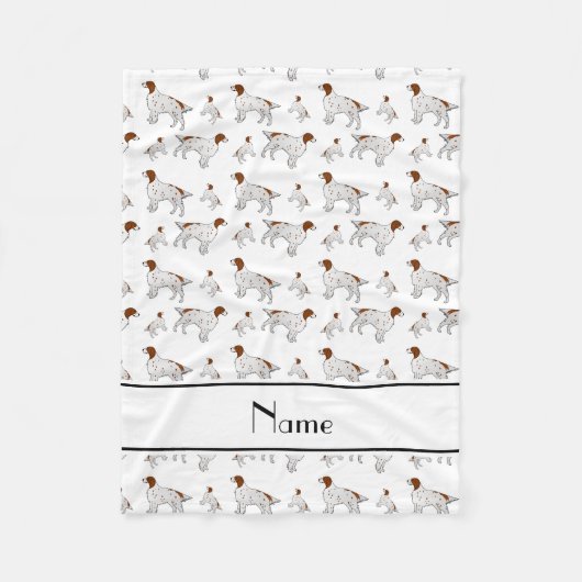 パーソナライズな一流の白人の英国セッター フリースブランケット (正面)