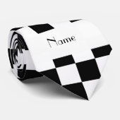 パーソナライズな一流の白黒チェッカー ネクタイ (ロール)