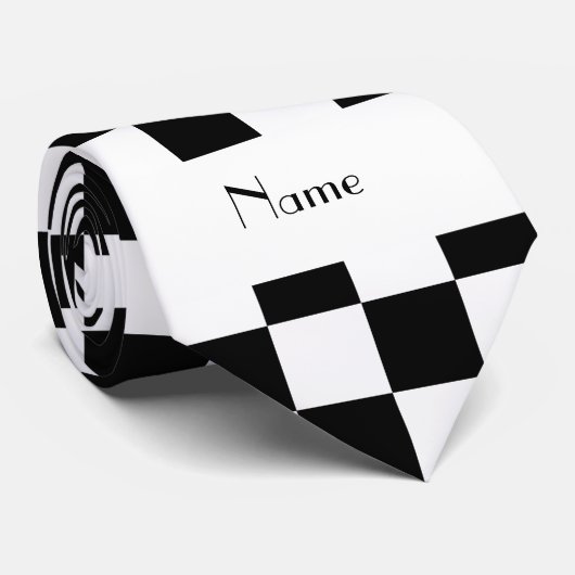 パーソナライズな一流の白黒チェッカー ネクタイ (ロール)