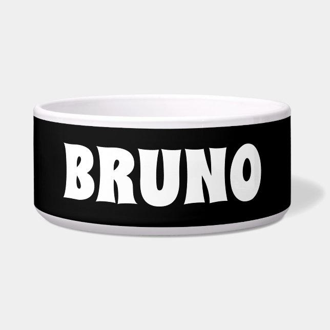 パーソナライズな一流の白黒犬ボール ボウル (正面)