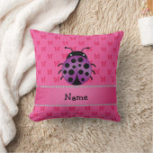 パーソナライズな一流の紫色のてんとう虫のピンクの蝶 クッション (ブランケット)