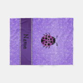 パーソナライズな一流の紫色のてんとう虫の紫色のグリッター フリースブランケット (正面(横))