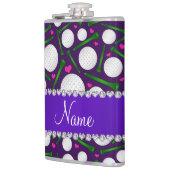 パーソナライズな一流の紫色のゴルフ・ボールのティーのハート フラスク (左)