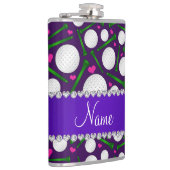 パーソナライズな一流の紫色のゴルフ・ボールのティーのハート フラスク (右)