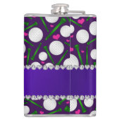 パーソナライズな一流の紫色のゴルフ・ボールのティーのハート フラスク (裏面)