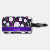 パーソナライズな一流の紫色のゴルフ・ボールのティーのハート ラゲッジタグ (裏面横)