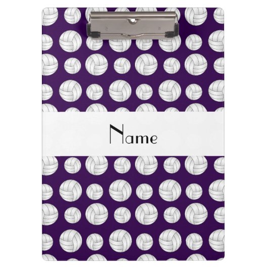 パーソナライズな一流の紫色のバレーボールの球 クリップボード (正面)