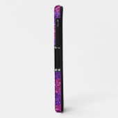 パーソナライズな一流の紫色のピンクのストライブ柄のグリッター Case-Mate iPhoneケース (裏面/左)