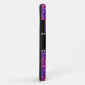 パーソナライズな一流の紫色のピンクのストライブ柄のグリッター Case-Mate iPhoneケース (裏面/右)