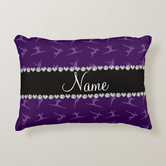 パーソナライズな一流の紫色の体操パターン アクセントクッション (正面)