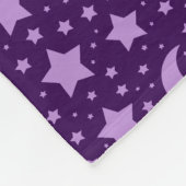 パーソナライズな一流の紫色の星および月 フリースブランケット (角)
