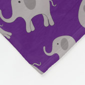 パーソナライズな一流の紫色の灰色象 フリースブランケット (角)