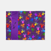 パーソナライズな一流の紫色の虹のタコ フリースブランケット (正面(横))