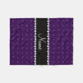 パーソナライズな一流の紫色の蝶パターン フリースブランケット (正面(横))