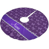 パーソナライズな一流の紫色の蝶 ブラッシュドポリエステルツリースカート (アングル)