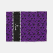 パーソナライズな一流の紫色の踊りのハートの弓 フリースブランケット (正面(横))