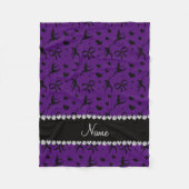 パーソナライズな一流の紫色の踊りのハートの弓 フリースブランケット (正面)