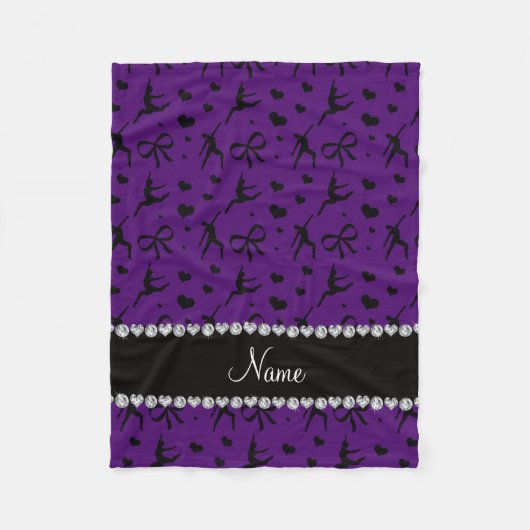 パーソナライズな一流の紫色の踊りのハートの弓 フリースブランケット (正面)