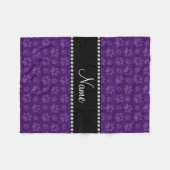 パーソナライズな一流の紫色犬の足のプリント フリースブランケット (正面(横))