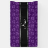 パーソナライズな一流の紫色犬の足のプリント 横断幕 (縦)