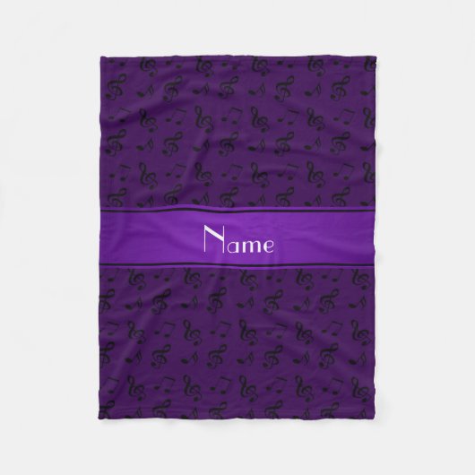 パーソナライズな一流の紫色音楽ノート フリースブランケット (正面)