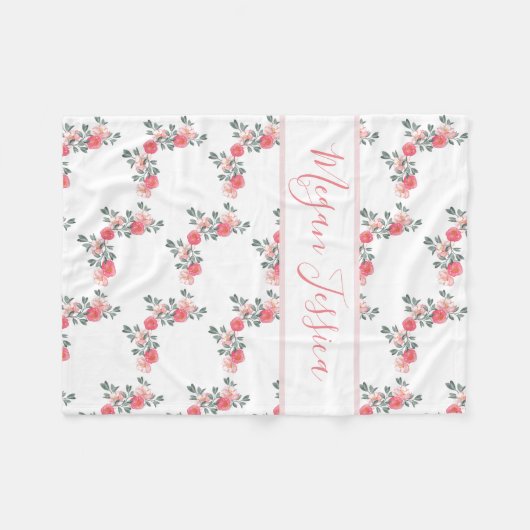 パーソナライズな一流の総括的な女の赤ちゃん フリースブランケット (正面(横))