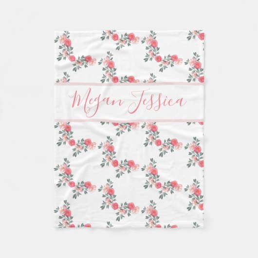 パーソナライズな一流の総括的な女の赤ちゃん フリースブランケット (正面)