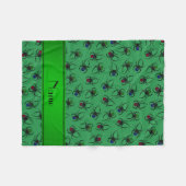 パーソナライズな一流の緑のくも フリースブランケット (正面(横))