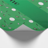 パーソナライズな一流の緑のゴルフ・ボール ラッピングペーパー (角)