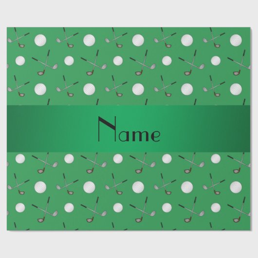 パーソナライズな一流の緑のゴルフ・ボール ラッピングペーパー (フラット)