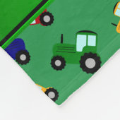 パーソナライズな一流の緑のトラクター フリースブランケット (角)